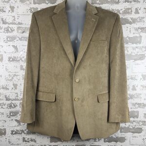Lauren Ralph Lauren Blazer Mens 46R Tan Khaki Micro‎ Corduroy Sport Coat Paisley